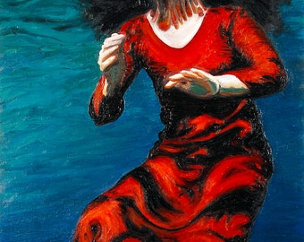 Cape Coast Deep - Oil painting on Canvas-wrapped Gessobord