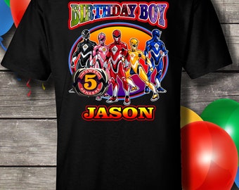 Power Rangers Birthday Shirt, Power Rangers, Birthday Shirt, Birthday, Shirt, Power Rangers, gift, birthday