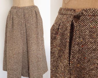 1970's Brown Tweed Full Skirt Size Small Medium by Maeberry Vintage