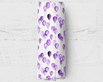 Organic Swaddle Blanket Purple Watercolor Balloon. Balloon Organic Blanket. Baby Swaddle. Newborn Swaddle. Muslin Blanket. Balloon Blanket.