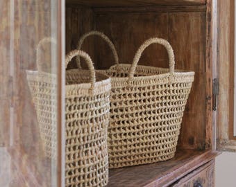 RODES MARKET BASKET gestrickt Stroh Tasche Stroh Korb, Capazo, Cesta, Kurv, Korb, Markt-Tasche, корзина, Sommertasche, Stroh Korbtasche