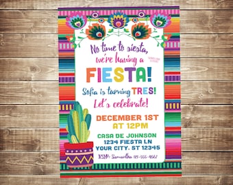 Fiesta Invitations, Mexican Fiesta Invitation, Girl Fiesta Birthday Invitations, Fiesta Party Ideas, Fiesta Birthday Invite, Cactus Invite