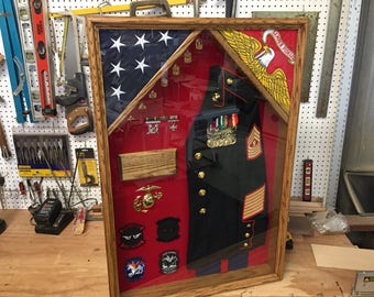 Military Uniform Shadow box (FREE SHIPPING continental U.S only)