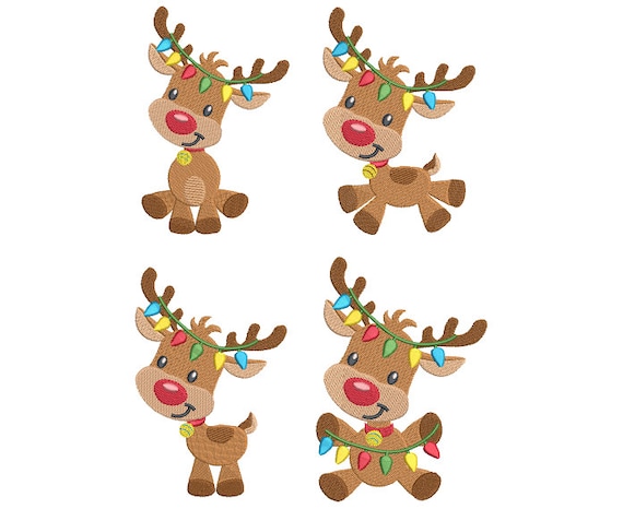 christmas reindeer machine embroidery designs set of 4 fill stitch rudolph reindeer embroidery designs 2 sizes instant download nosa528 from - Christmas Reindeer 2 christmas reindeer machine embroidery designs set of 4 fill stitch rudolph reindeer embroidery designs 2 sizes instant download nosa528 from - Christmas Reindeer 2