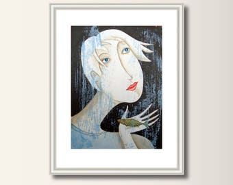 original watercolor picture "Night Rabbit"