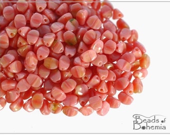 50 pcs Rose/Olive Czech Glass BABY Pinch Beads 4x3 mm (8710)