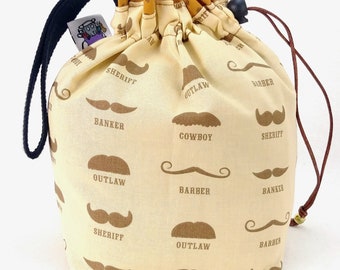 Sock Bag - Small Knitting Crochet Project Bag - No Shave November