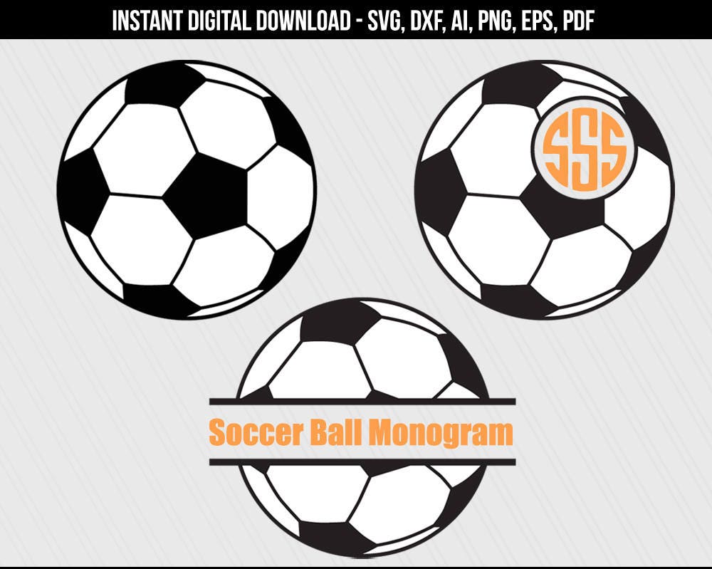 Download Soccerball svg Soccer ball monogram frame svg cut files