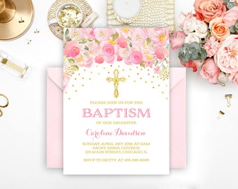 Baptism Invitation Girl Printable Girl Baptism Invitation