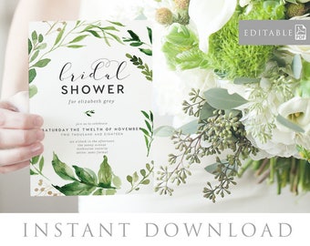 Bridal Shower Invitation INSTANT DOWNLOAD, Bridal Shower Invite, Before I do, Bachelorette Printable, Hens Night Invitation - Woodland