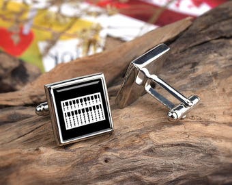 Abacus Cufflinks Accountant Cufflinks, uk silver Counting Working Abacus Men's Cuff Links, Bookkeeper Wedding Cuff Links, Bursar Gifts