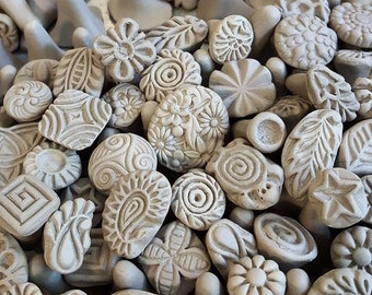 Clay stamps for pottery, fimo, PMC, fondant and more- Clay Tools, Pottery Texture Tool, ***PLEASE read listing description