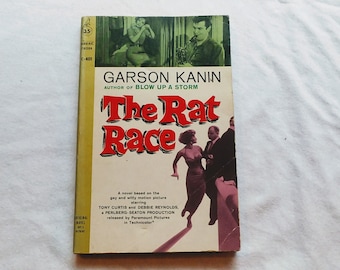 Vintage 60's Movie Paperback, "The Rat Race" by Garson Kanin, based on the film starring Tony Curtis and Debbie Reynolds, 1960.