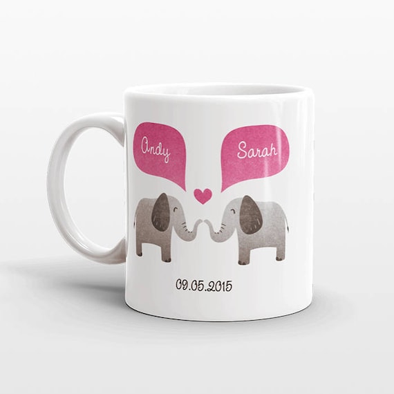 ELEPHANT Mug Personalized Valentines Day Gift for Him for Her Engagement Gift Animal Couple Mug Unique Coffee Mug Coffee Cup Animal Mug