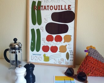 A3 poster design - Graphic recipe "Ratatouille"