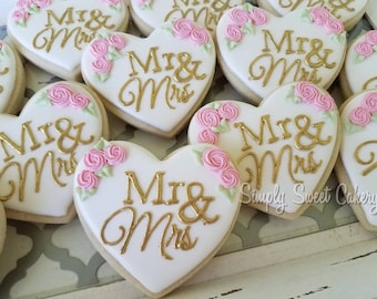 Mr. & Mrs. Wedding cookies/wedding/bridal shower/engagement