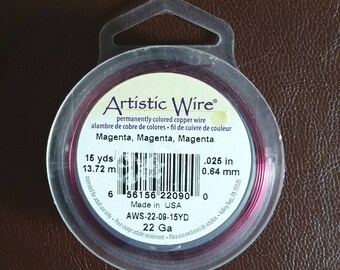 22 gauge Magenta wire, 15 yards, beading, wrapping, stringing materials