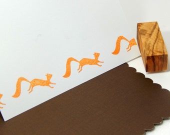 Scurrying Squirrel Olive Wood Stamp