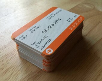 CUSTOM Train Ticket Save The Date Wedding Card (File - DIY Printing)