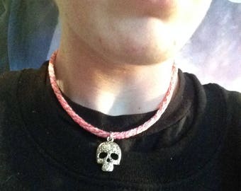 Pink Sugar Skull Necklace