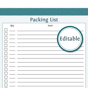 packing list etsy