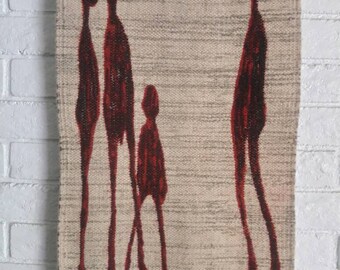 SOLD!Vintage Mid Century Modern Art Tapestry Wall Hanging Abstract Woven Design SOLD!