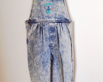 Girls Acid Wash Charlotte Hornets Overalls Size Large Deadstock