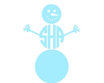 Snowman Monogram instant download digital cutting file for cutting machines - SVG EPS PS Studio3 Studio (monogram font sold separately)