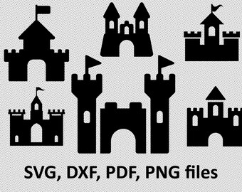 Castle SVG File, Castle DXF, Castle Cut File, Castle clip art, Castle PNG, Castle Cricut, Castle Silhouette, Castle design, Instant download