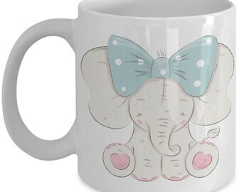 Cute Elephant Coffee Mug | White Elephant Gifts | Elephant | Elephant Baby Shower | Elephant Gift | Elephant Mug | Cute Mug | Elephant Decor