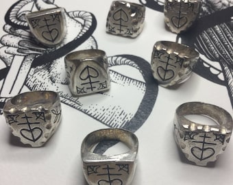 Custom solid silver ring.