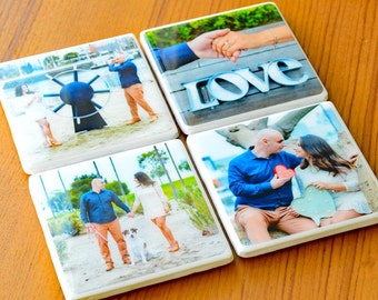 Wedding Coasters Custom Coasters Personalized Coasters Photo Coasters Wedding Gift Ceramic Coasters Gifts For Women Gifts Under 30
