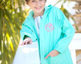 Rain Jackets, Kids Monogrammed Rain Jacket, Girls Monogrammed Rain Jacket, Boys Rain Jacket, Personalized Rain Jacket