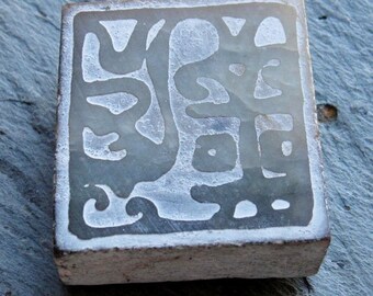 Carved Acid Etched Jade Block