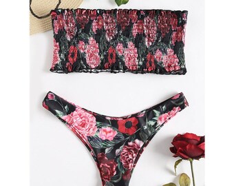 Girls Finnie Floral Bow Print Bikini