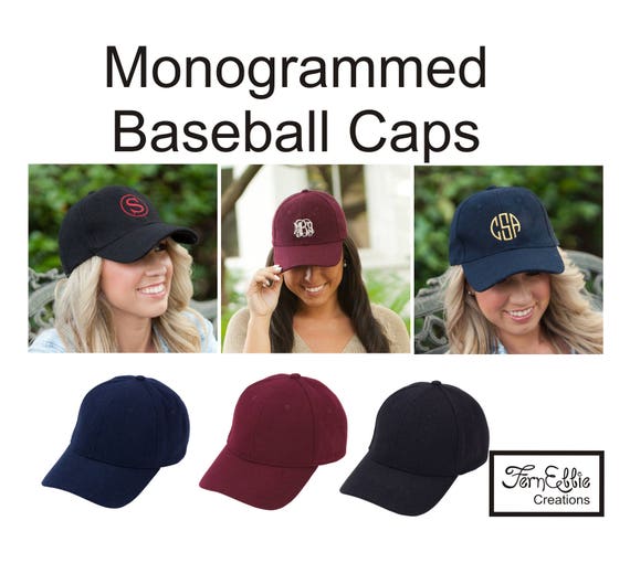 Monogrammed Wool Baseball Cap, Monogram Hat, Personalized Baseball Cap