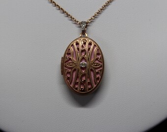 Rose gold locket and chain