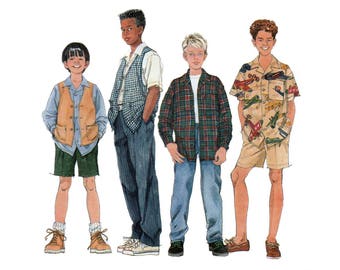 Boys Shirt, Vest, Pants and Shorts Sewing Pattern Child Size 7, 8, 10 UNCUT Simplicity 7224