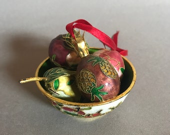 Vintage Cloisonne Enamel Christmas Ornament
