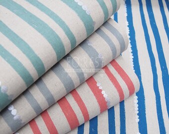 Echino 2018SS stripe cotton linen Japanese Fabric - 50cm