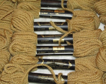 Vintage Lot 30 Skeins PARAGON Persian WOOL Needlepoint Crewel Yarn Light Golden Brown #411