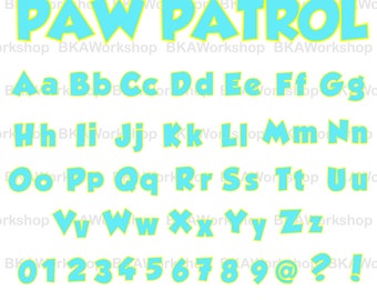 Paw Patrol rounder svg - Paw Patrol rounder font - Paw Patrol rounder font digital clipart for Design or more, files download svg, png, dxf