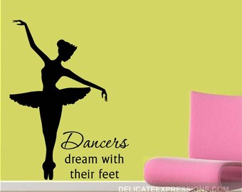 Ballerina Decal - Ballerina Wall Decal Silhouette - Ballet Decal - Ballet Wall Decal - Ballet Decor - Ballerina Decor - Vinyl Decal
