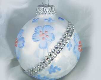 Christmas Ornament. Painted Ornament. Mud Ornament. Holiday Ornament. Glass Ornament. Handpainted Ornament.