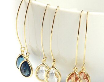 SHIPS TOMORROW Drop Earrings Bridesmaid Earrings Gold Bridesmaid Gift Gold Jewelry Set Bridal Earrings Bridesmaid Dangle Earrings