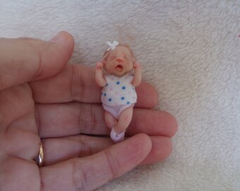 Ooak doll, 1:12 scale, handmade baby girl, dollhouse,polymer clay, artist Doll
