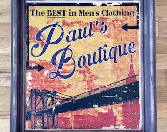 ASK FOR JANICE - Beastie Boys, Paul's Boutique - Gel medium transfer on wood - Framed wall art