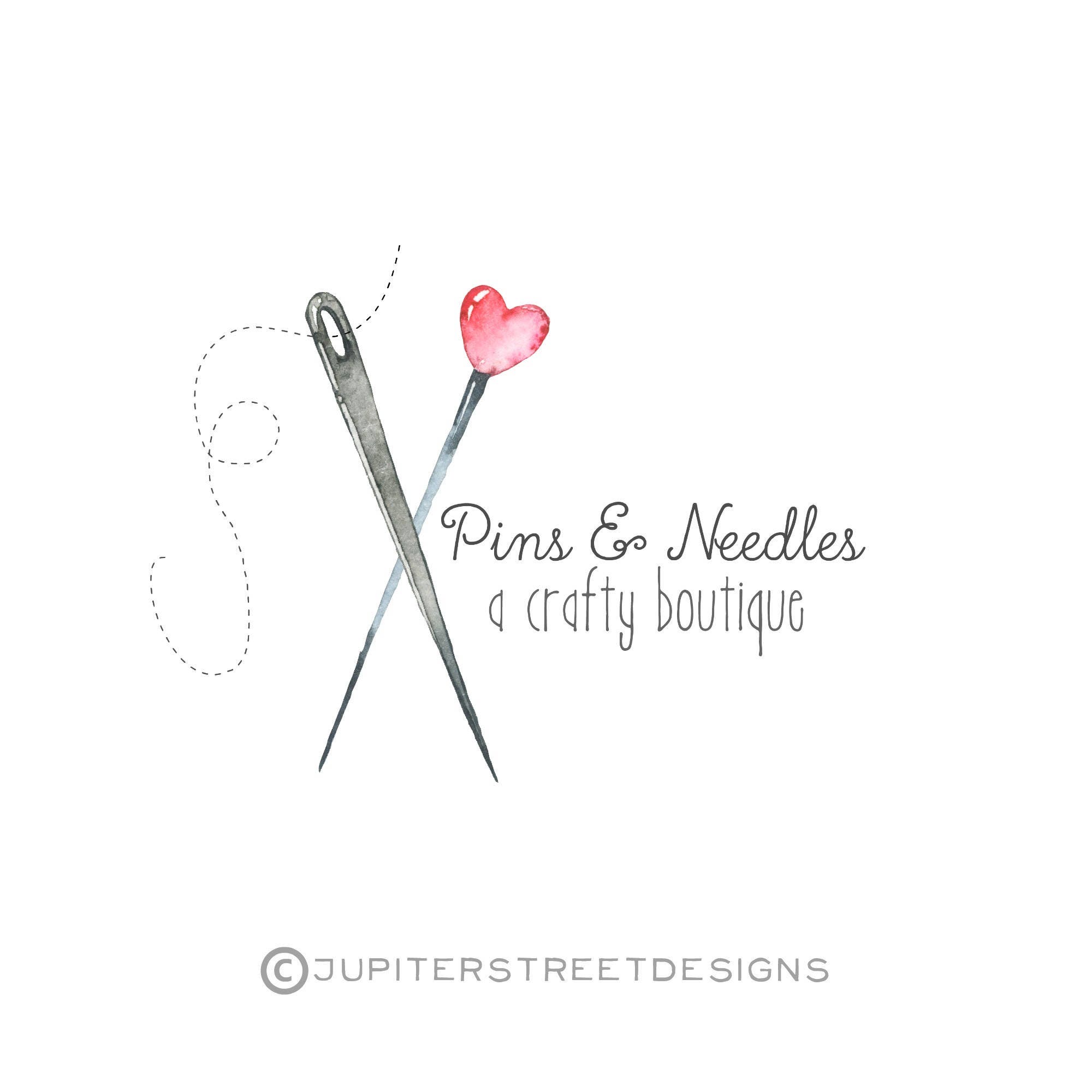 Sewing Logo-Pin Logo-Needle Logo-Craft Logo-Thread Logo-Etsy