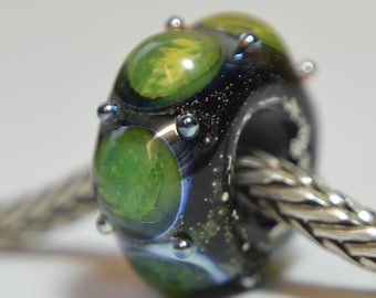 Unique Handmade Lampwork Glass European Charm Bead - SRA - Fits all charm bracelets - Silver Core Options