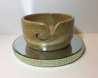 Wooden yarn bowl, hand turned from beech BE40